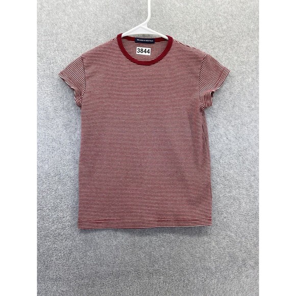 Brandy Melville Tops - Brandy Melville Womens T Shirt Red Striped Short Sleeve Pullover Crew Neck